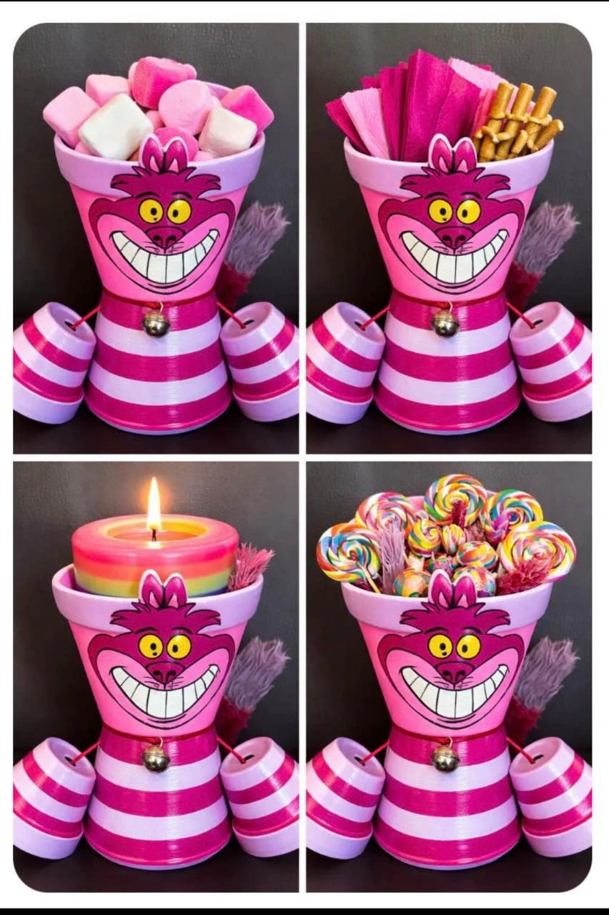 😻 Pot décoration d'artisanat « fait main » Chat du Cheshire – photo 6